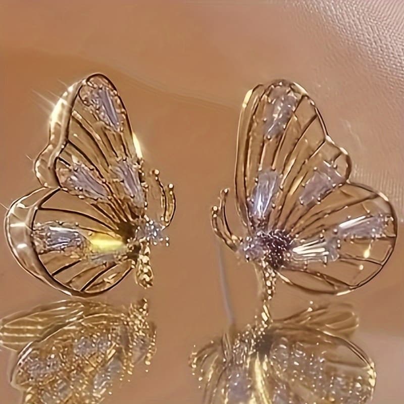 TEMU A Pair Of Elegant Earrings For Women, With Sparkling Synthetic Zirconia Stones, Perfect As A Gift For Parties Or Everyday Wear