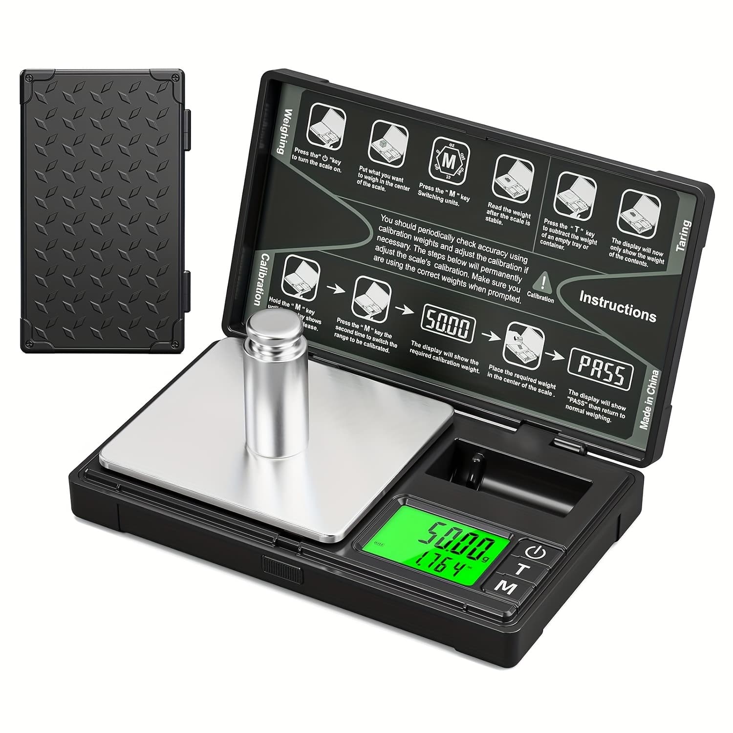 TEMU Mini Scale Accurate Weighing Of 0.01 To 200 Grams Jewelry Scale Comes With 50g Calibration Weight Dual Unit Displayweighing Diamond