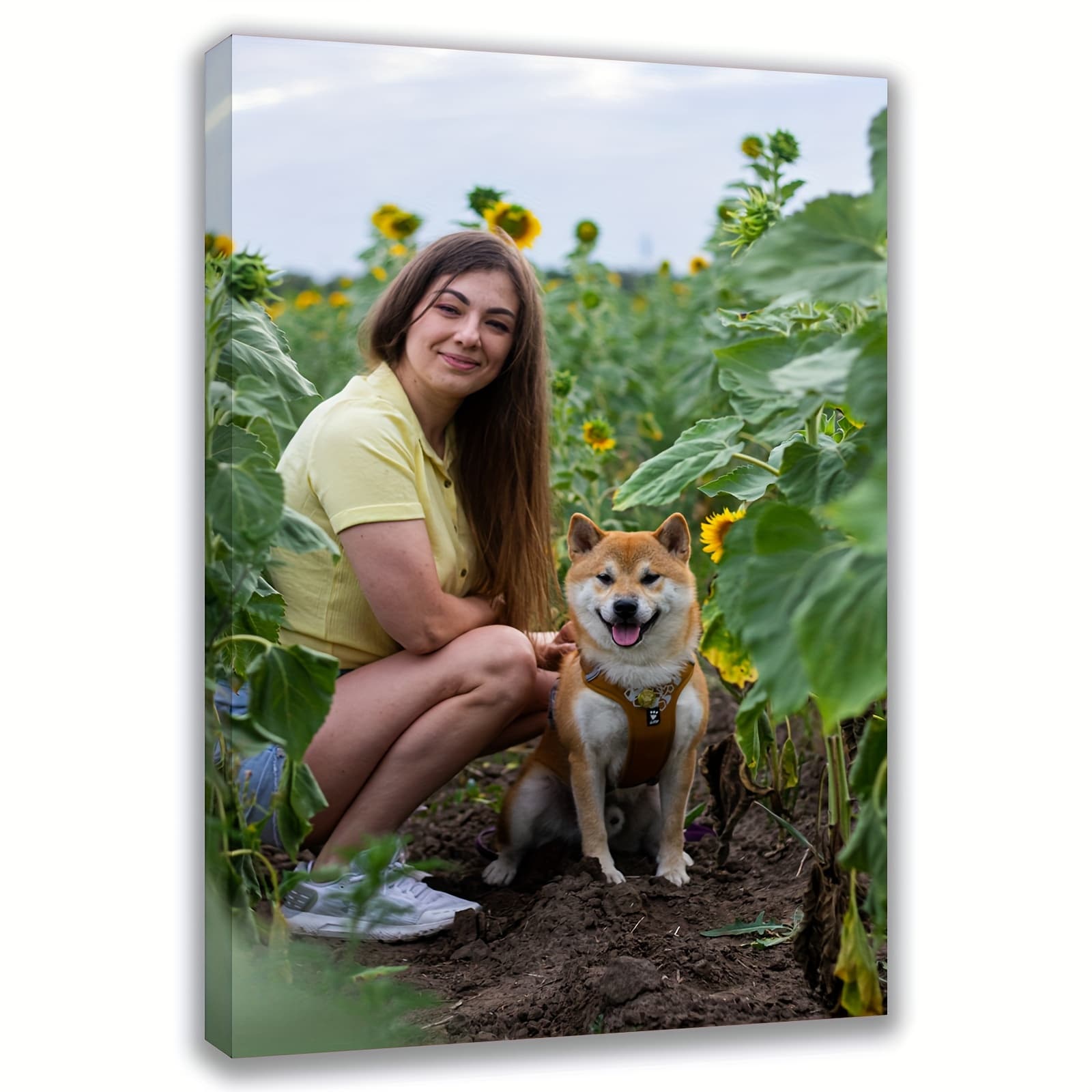 TEMU 2d Flat, Personalized Framed Canvas Prints With Your Photos Canvas Poster Customized Wall Art Custom Canvas Pictures For Pet/family Gifts For Mom