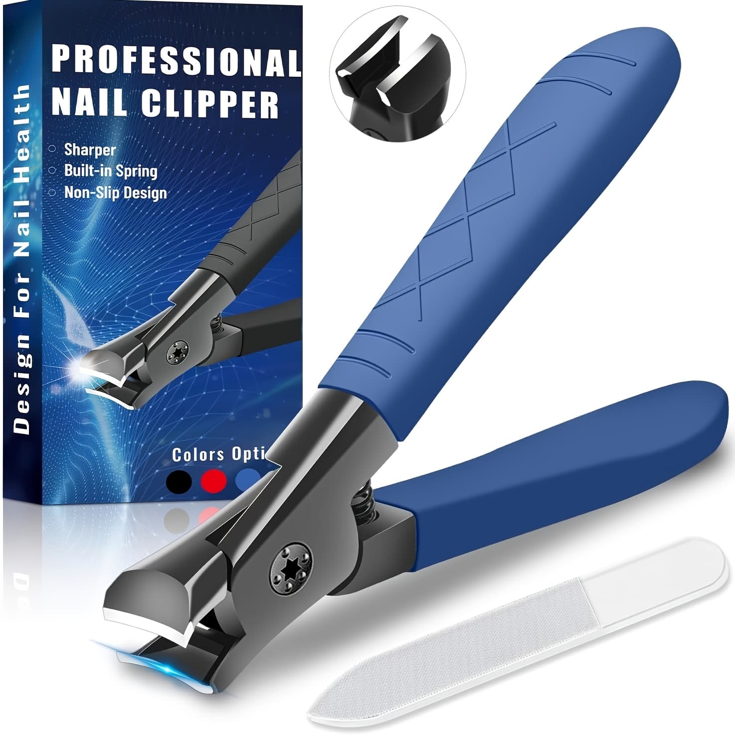 TEMU Stainless Steel Nail Clippers - Large Opening Design, Designed For Thick And Hard Nails, Suitable For And Feet, With A Nail File, Nail Care Tools