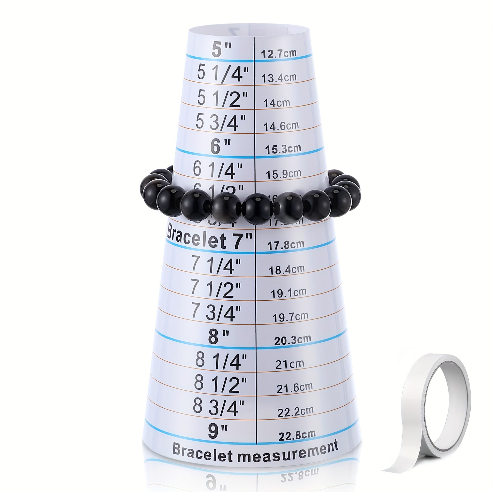 TEMU Bracelet For Jewelry Making, 5-9" Bracelet Sizer Measuring Tool, Plastic Watch Measurement Tool With Extra Tape, Durable Wrist Measuring Tool Travel Size