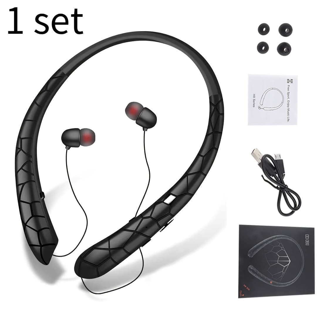 TEMU Discontinuing The Neckband Headset With Retractable Earbuds And Microphone, Suitable For Office And Sports Activities
