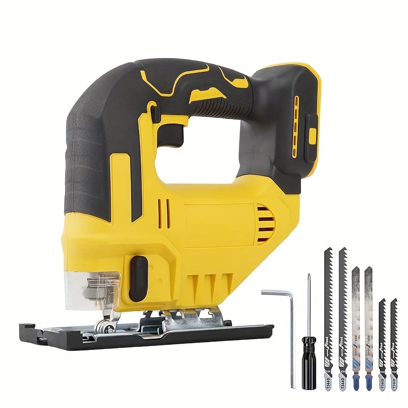 TEMU New Cordless Jigsaw For 20v Batteries (battery Not Included) With Led Work Light, 0°-45° Cutting, 3 Orbital , Suitable For Straight, Curved, Circular, And Cuts.