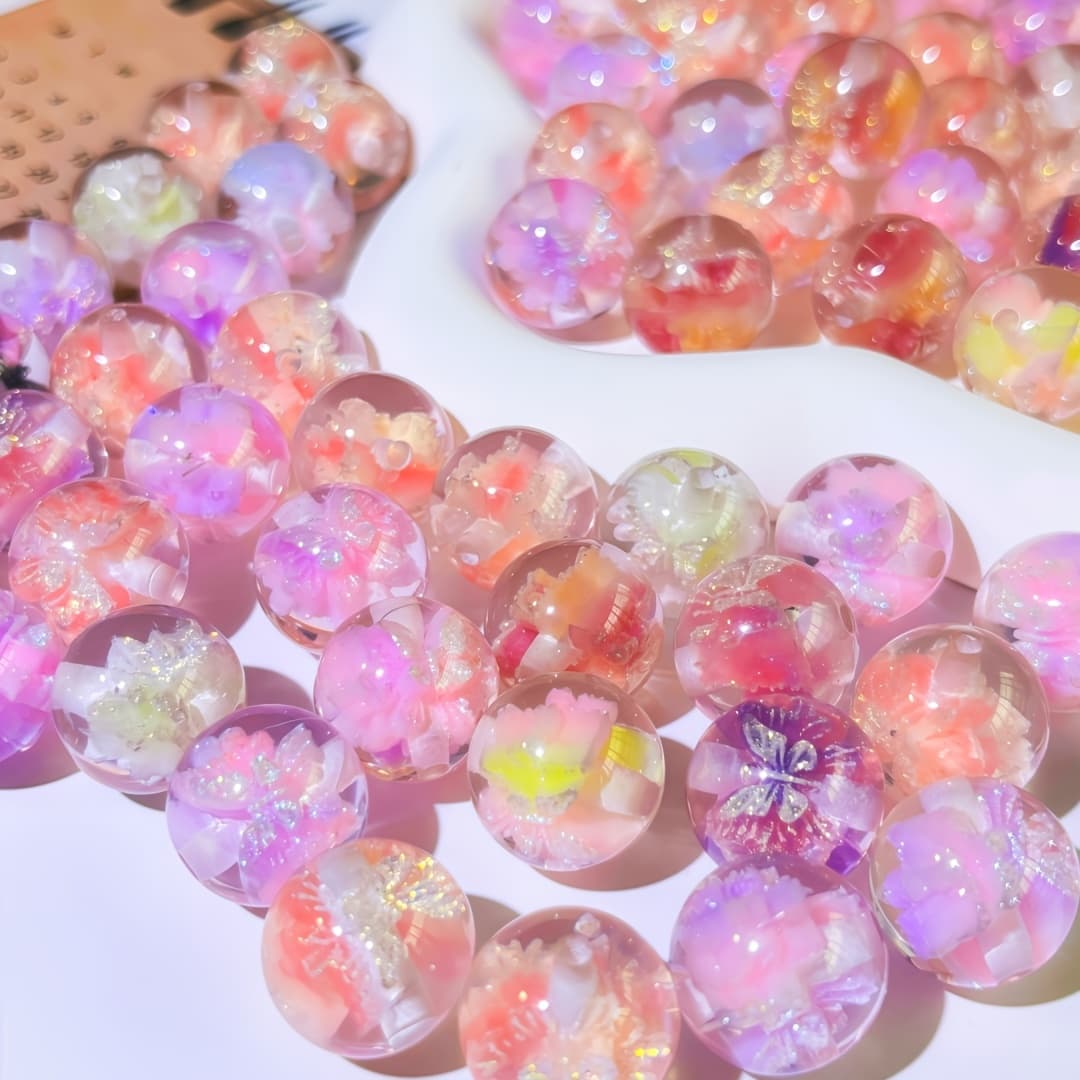 TEMU 20/10pcs16mm Luminous Two-color Decorative Beaded Accessories Diy Material Beaded Pen Mobile Phone Chain Color Random Holiday Gift Party Dress.