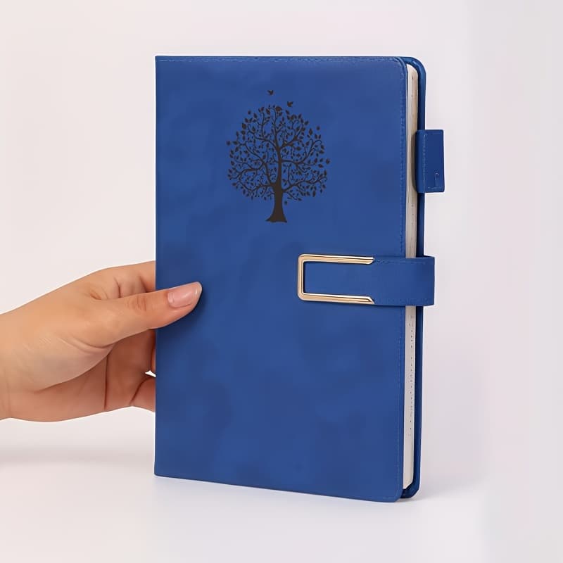 TEMU Classic A5 Leather Notebook With Soft Cover And Bookmark - Ideal For Professional And Academic Life