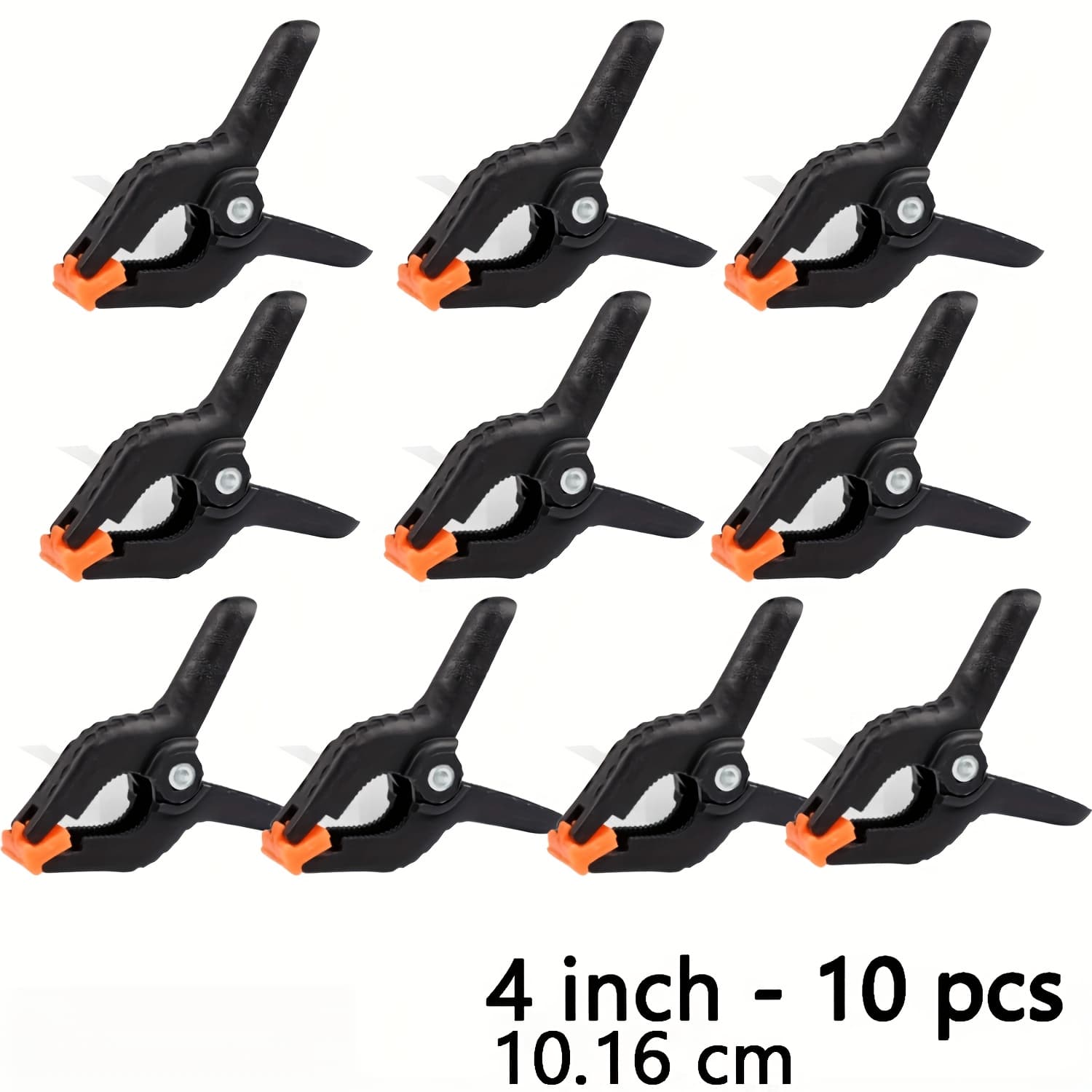 TEMU Airaj 4 Inch 10-pack Sturdy Plastic Spring Clamps - Wide Jaw For - Suitable For Photography, Office, Gardening, And More - Compact And Durable
