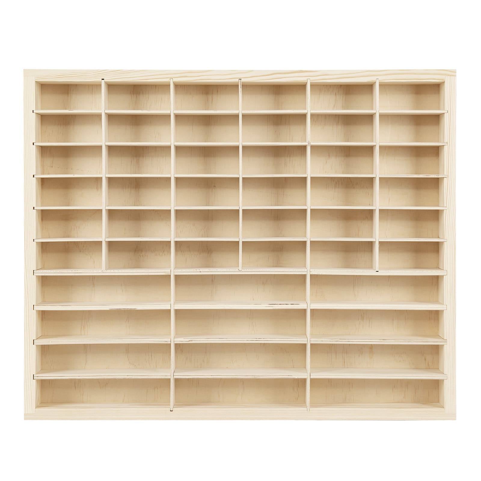 TEMU 1pc 48-slot Solid Wood Car Model Organizer (36 Small + 12 Large) - Multi-scene Display Case For Diecast, Stackable Cabinet, Display Case, For Car Model Collection, Collectible Model Cars