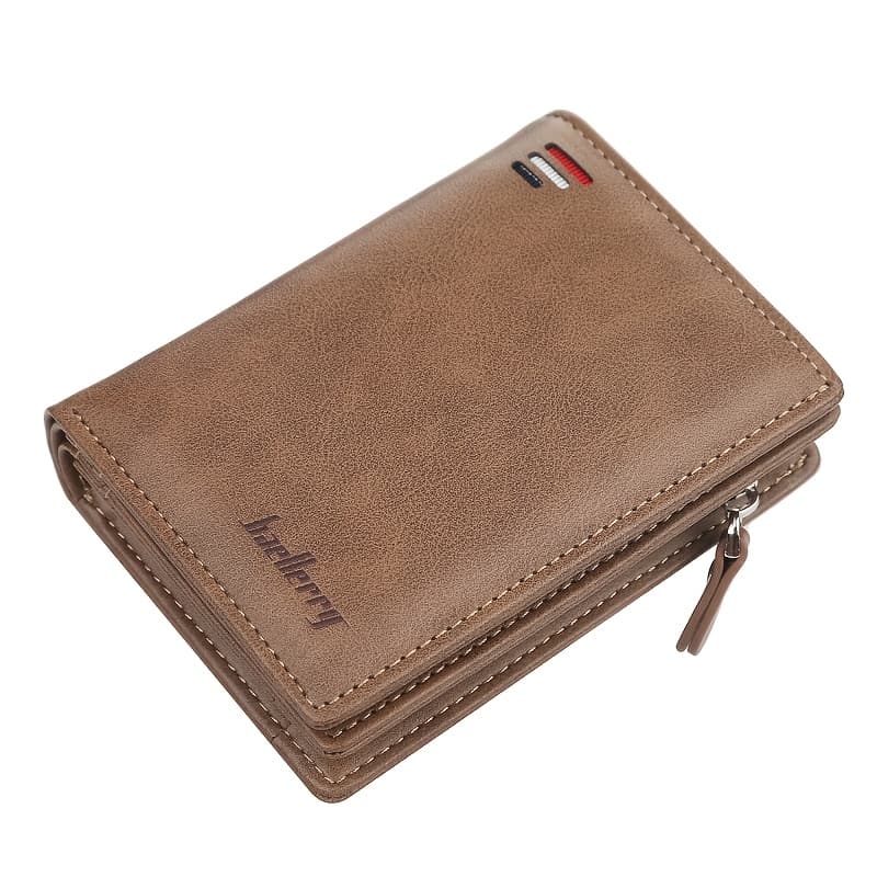 TEMU 1pc/baellerry Men's Business Vintage Short Wallet With Multiple Card Slots, Pu Buckle Closure, Bank Card Holder, And Zipper Coin Purse