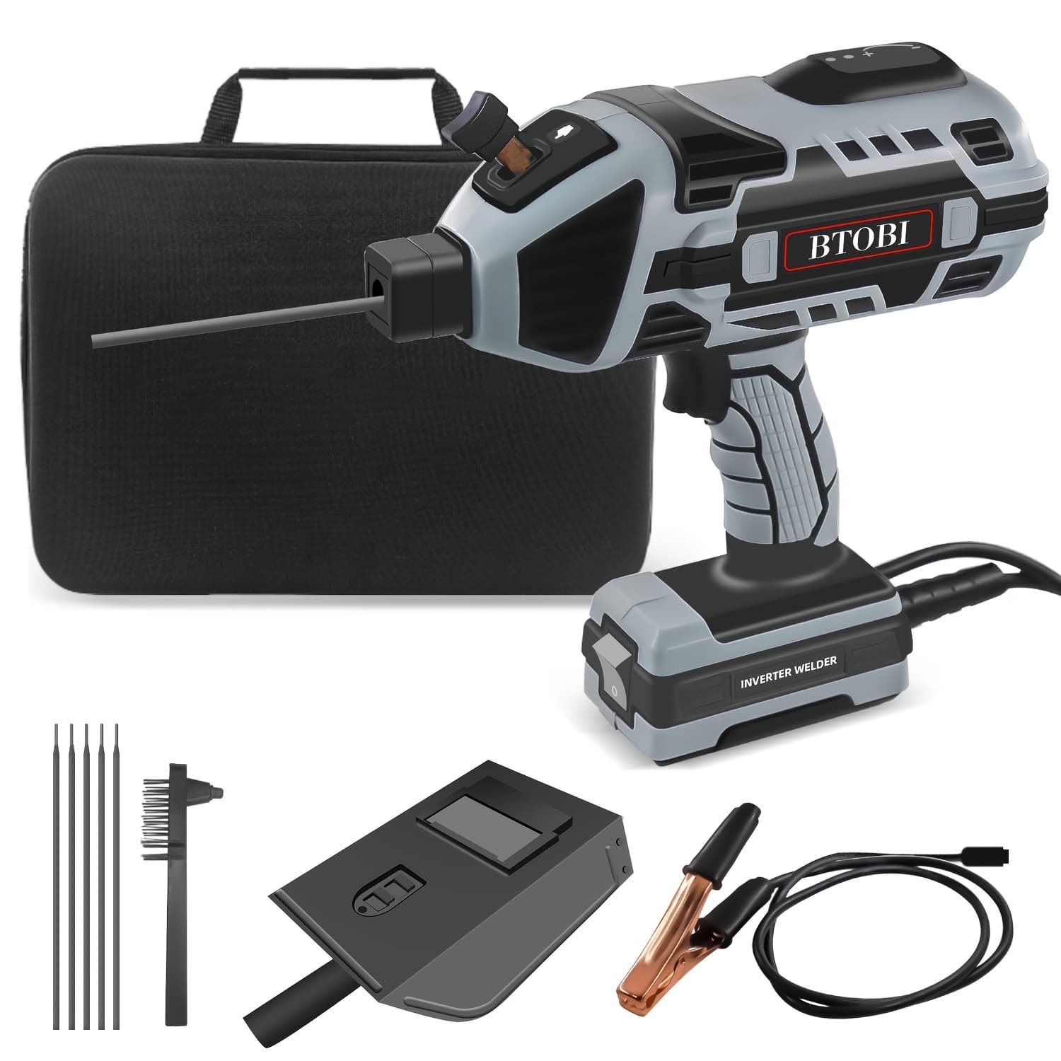 TEMU Handheld Welder, Portable Arc Welder For 3/32"-1/8" Stick Welder, 110v, Igbt Inverter, With Welding Tool Kit And Toolbox