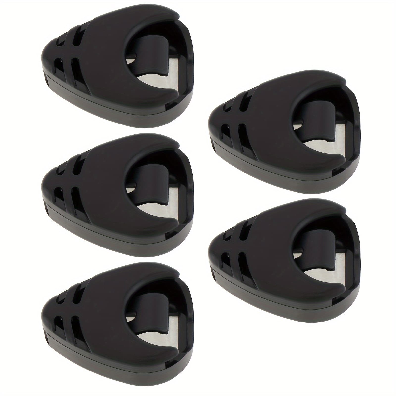 TEMU 5pcs Black Plastic Stick-on Guitar Pick Holder For Acoustic Guitar//ukulele, Convenient Picks Placement