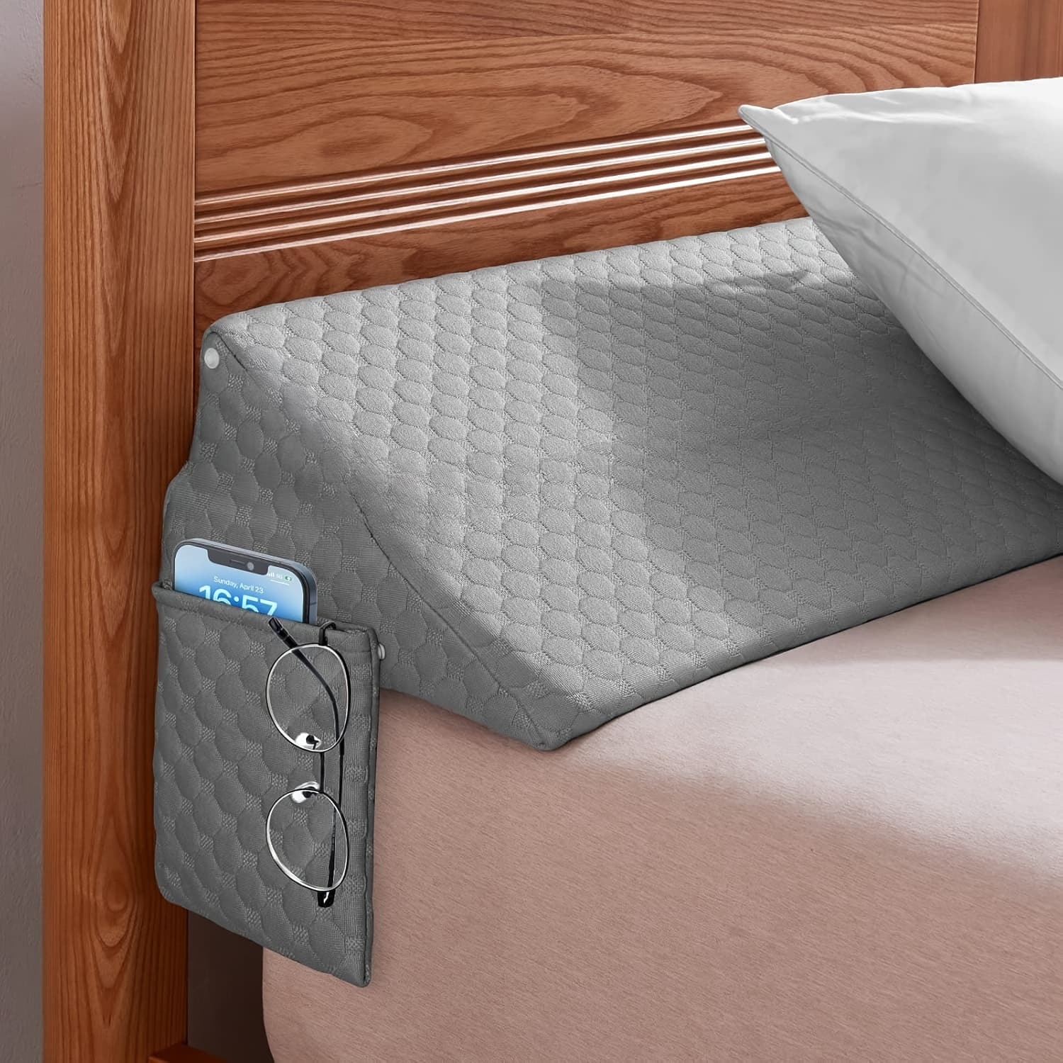TEMU Bed Wedge Pillow - Bed Filler Mattress Wedge Headboard Pillow Close The Between Your Headboard Or Wall For Sleeping Backrest Pillow