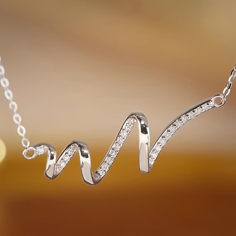 TEMU 1pc Women's Fashion Pendant Necklace, Minimalist Spiral Geometric Pendant Necklace, Gift For Women' Wear, Casual, Parties, And Banquets