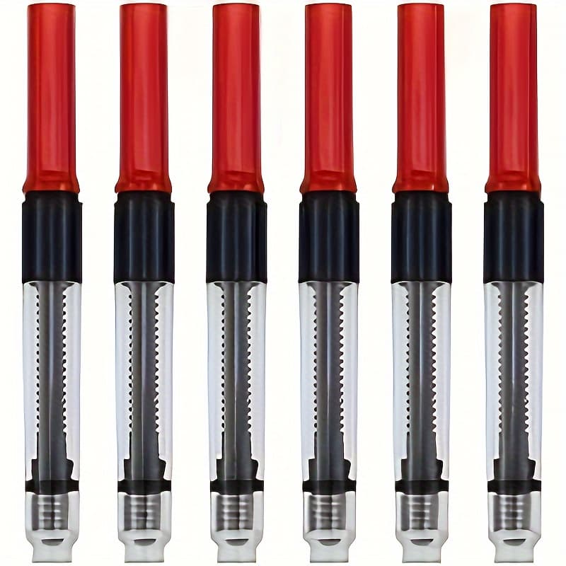 TEMU 6pcs Fountain Pen Ink Cartridge Converter Pen Ink Converter Ink Plunger Converter For Most Pens (red Aperture 4mm)
