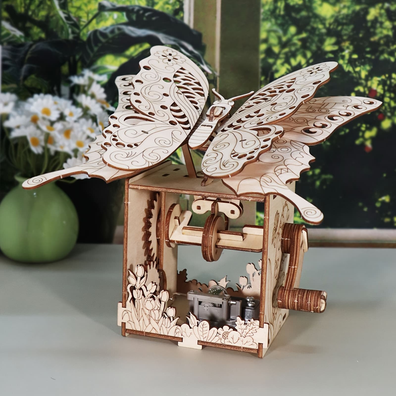 TEMU 3d Wooden Puzzle Hand Music Box You Are My Sunshine Handmade Assembly Model Kit Holidays Brthdays Christmas Gifts