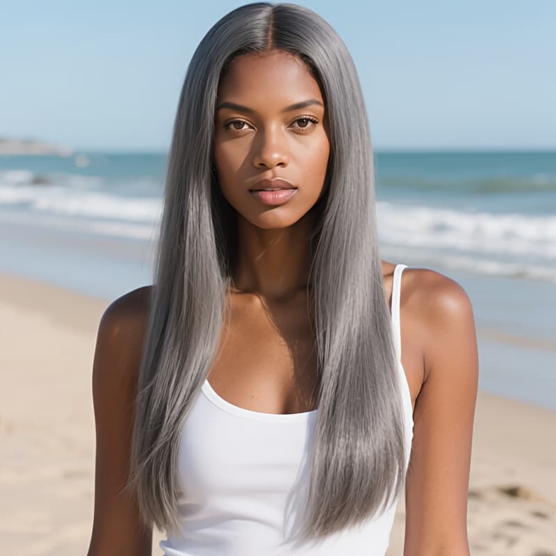 TEMU Realistic Middle Part Straight Hair Wig Suitable For Photo Shoots & Vacations - Boosting Temporary Hairpiece With Look, Suitable For Daily Wear, Weddings, Parties, For ,