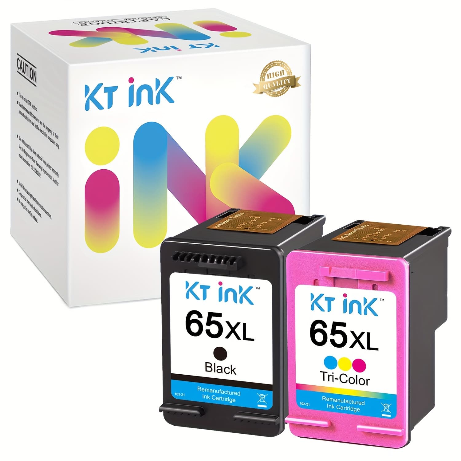 TEMU Kt Ink 65xl Black Color Ink Cartridge Replacement Compatible For 65xl For 65 5010 5020 5030 5032 5052 5055 2625 2628 Printer