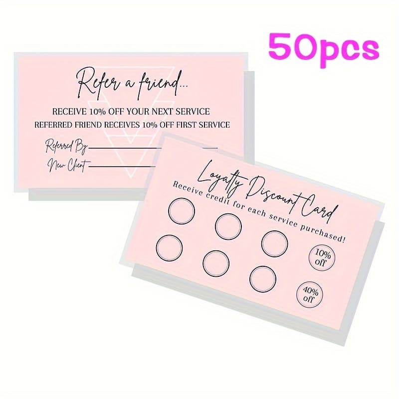 TEMU 25/50pcs, & Discount Cards, 3.5 X 2 Inch Business Card Size | Business | Punch Card | Light