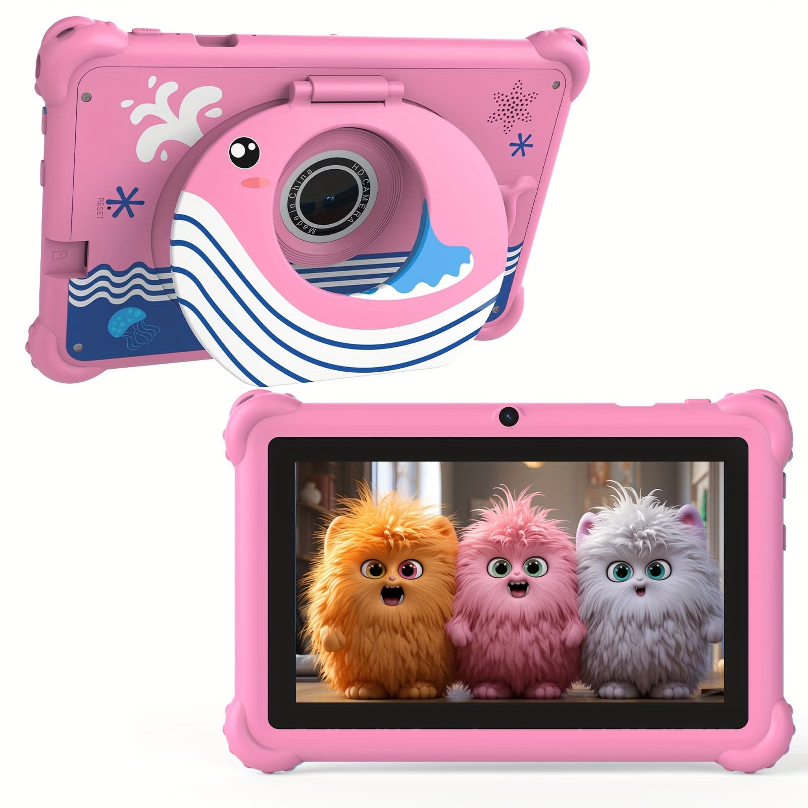 TEMU Peicheng Kids Tablet, 7 Inch Tablet Pc, 2gb 32gb Rom, Safety Eye Protection Screen, Wifi, Dual Camera, Games, App, Tablet With Silicone Case Christmas Gift