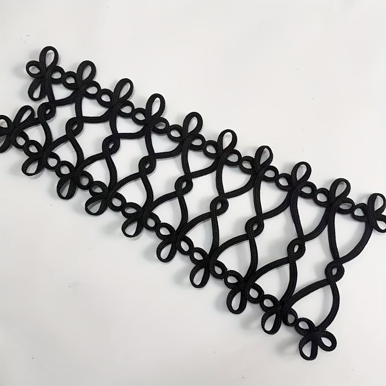 TEMU Large Size 40 X 17.5 Cm 15.75 X 6.89 Inches Black 3-color Handmade Golden Applique Patches Clothing Golden Neck Patch Uniform Knot Buttons Cord Embroidery Baroque Appliques Clothes