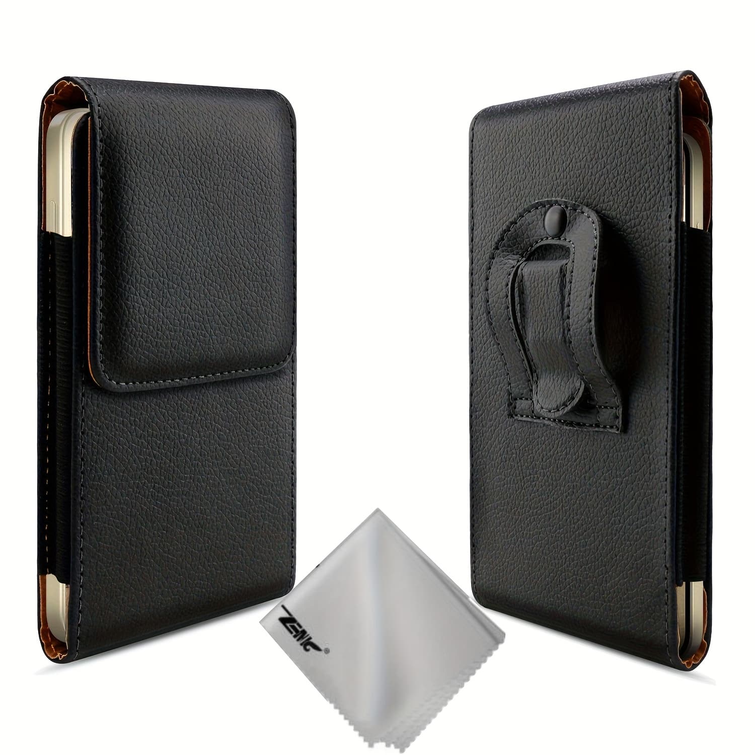 TEMU Premium Pu Leather Cell Phone Waist Holster Bag, Protective Pouch Case For 5.5-6.9inch Cellphone, Stylish And Convenient Phone Accessory For Outdoor Activities, For Father