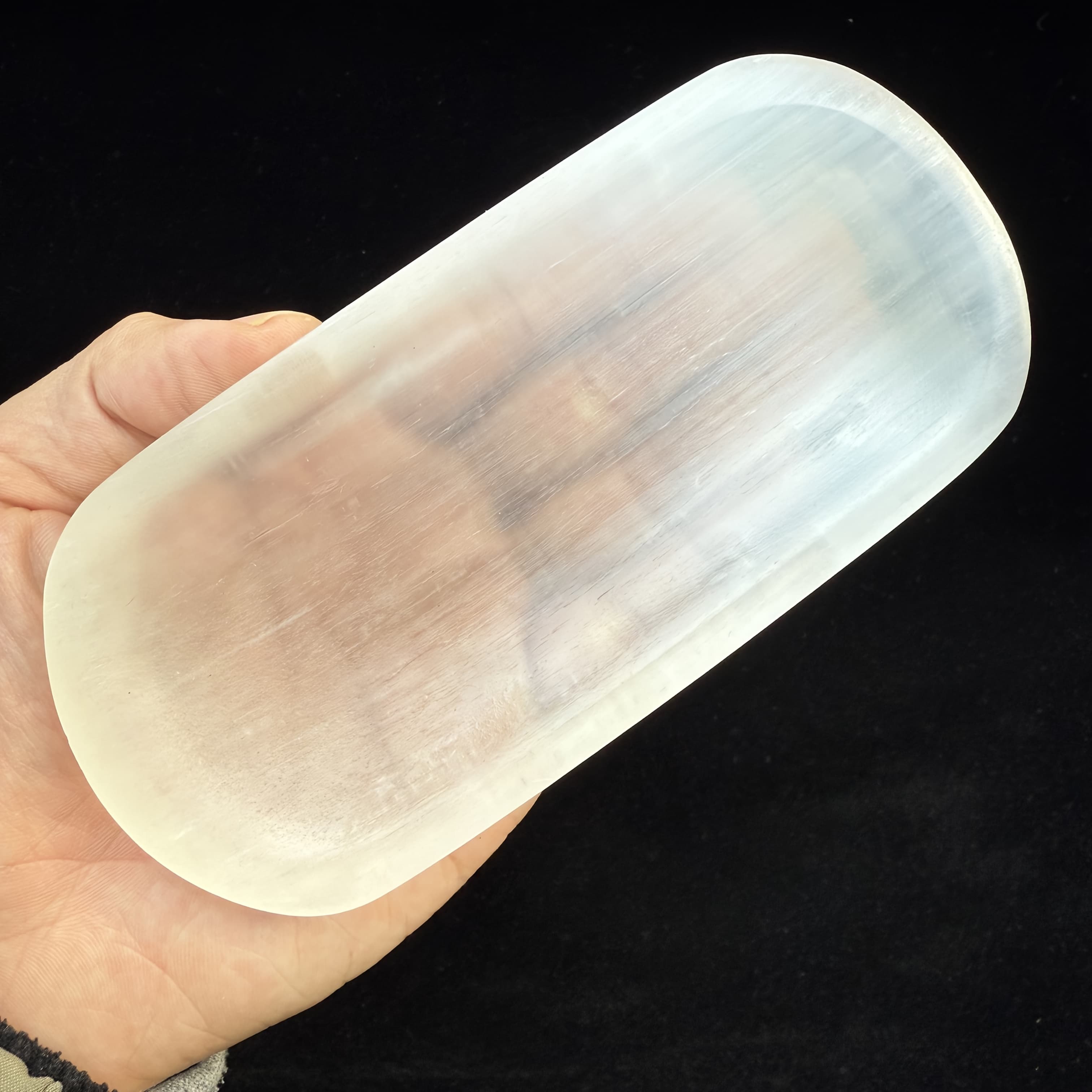 TEMU 1pc Selenite Bowl Plate, , Selenite Crystal Bowl Plate, Selenite Hand-carved Bowl Plate, Crystal Gift