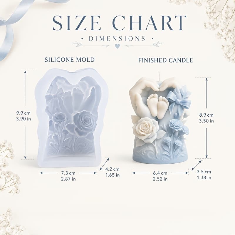 TEMU Resin Casting Molds - Protecting Mold. Features A Design Of Hands . Ideal For Artistic Candles, Stones, And Scented Soap Crafts. Beginner-friendly, Perfect For Milestones, Mother- Gifts, Parent