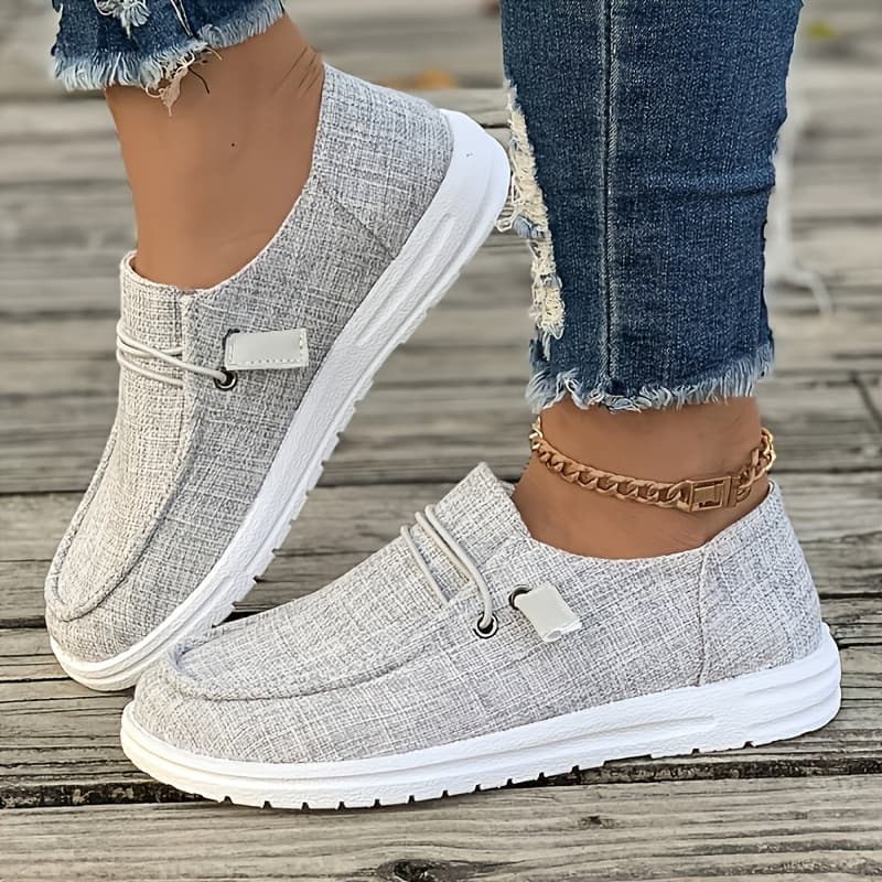 TEMU Women's Spring/fall Slip-on Shoes Low-top Flat Elastic Lace-up Strap Shoes Stylish Casual Everyday Loafers For Mom Or Wife From Local Warehouse On Women's Shoes, Women Shoes