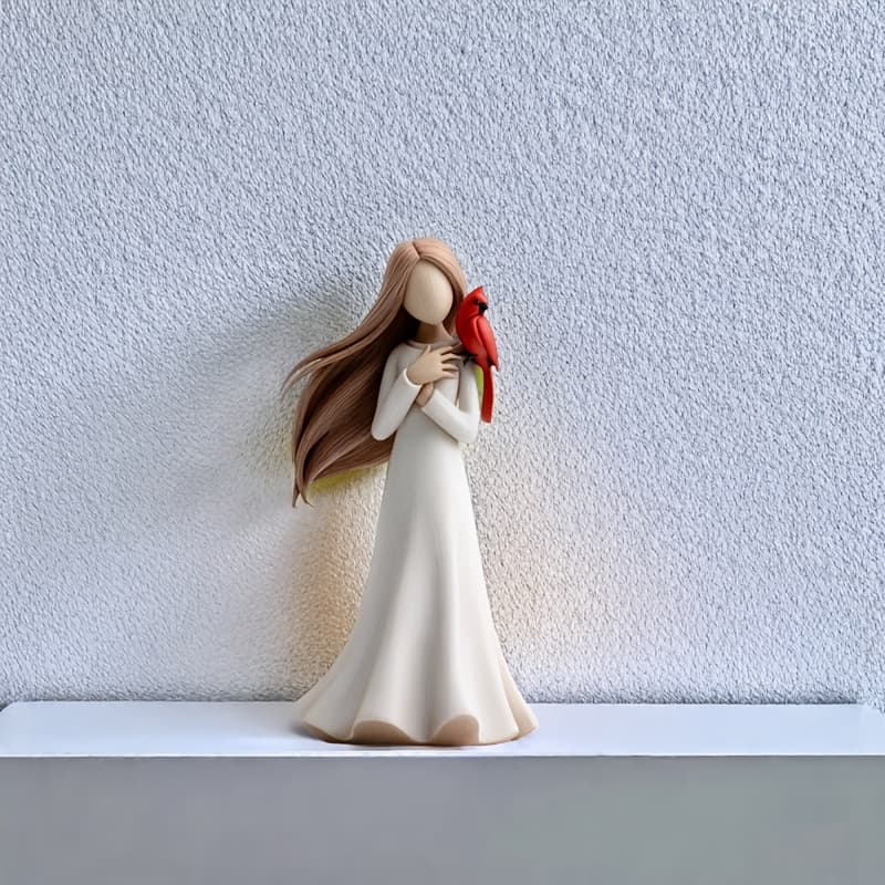 TEMU A Matte Faced Girl Red Parrot Ornament, Suitable For Home Decoration, Countertop Decoration, Decoration, And A Perfect Gift For Bird And Animal Enthusiasts