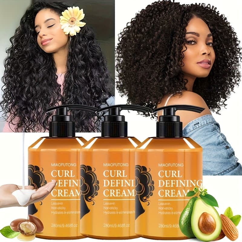 TEMU 3 Hair Styling Creams For Curling: Provides , Enhances , Shapes Your Style, Nourishes, Ideal For Wavy And Curly Hair, Compatible With For All Hair Types