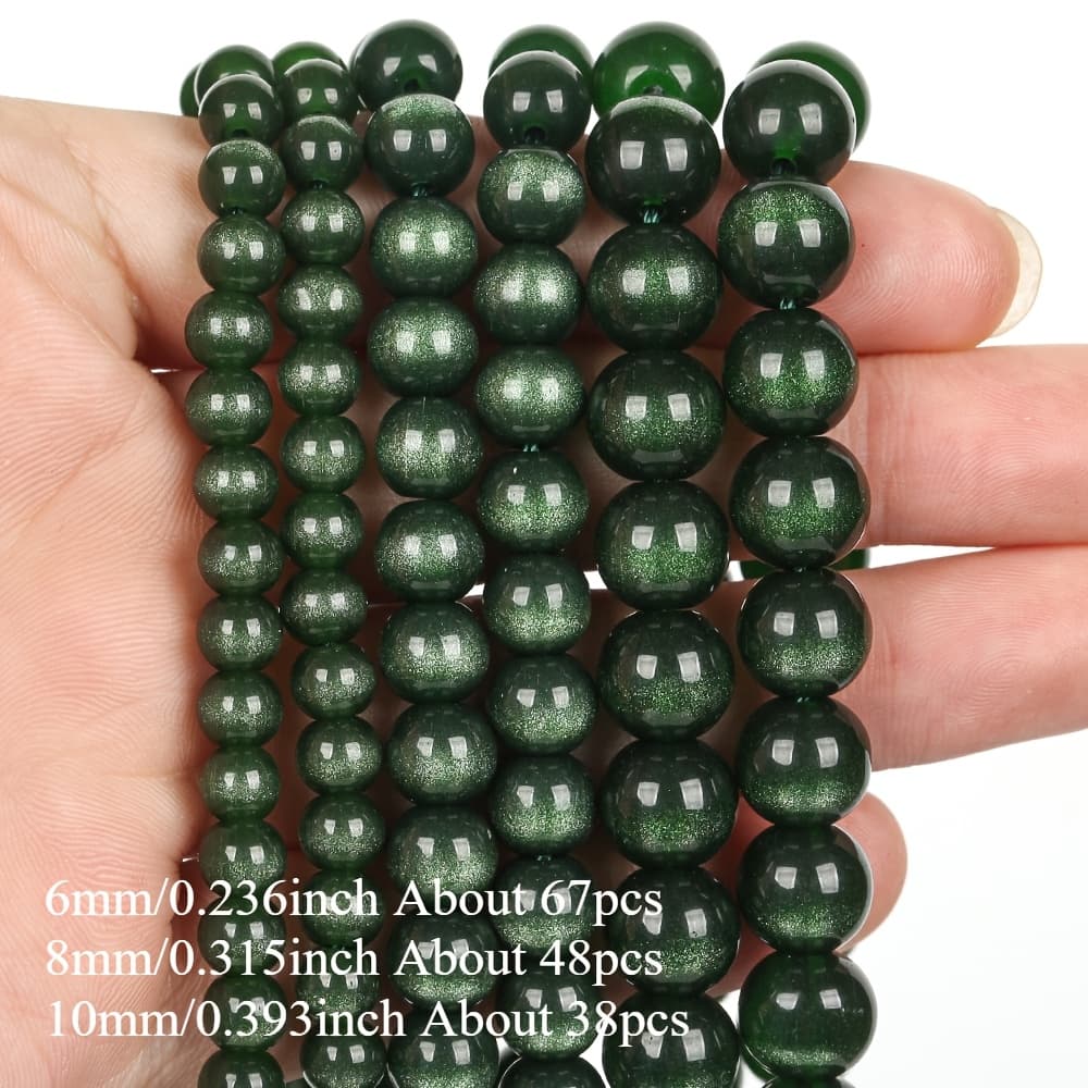 TEMU Obsidian Beads In : 6mm, 8mm, And 10mm. Semi-finished Round Crystal Beads Are Perfect For Your Own Bracelets. Each Strand Measures About 38cm. Ideal For Gifting To Or As Holiday Surpr