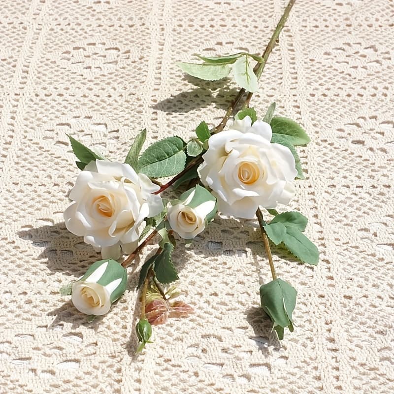 TEMU 1 Bundle Rose Artificial Flower, For Home Decor, Outdoor Decor, House Decoration, Photography Background, Photo Booth Props, Picnic Party Supplies, Garden Decoration