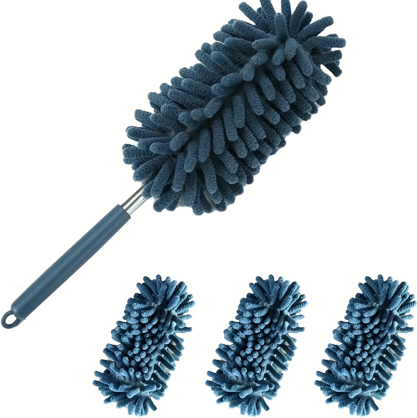 TEMU Set Of 4 Washable Microfiber Dusters For Cleaning, Featuring An Extendable Pole And Design For Versatile Use