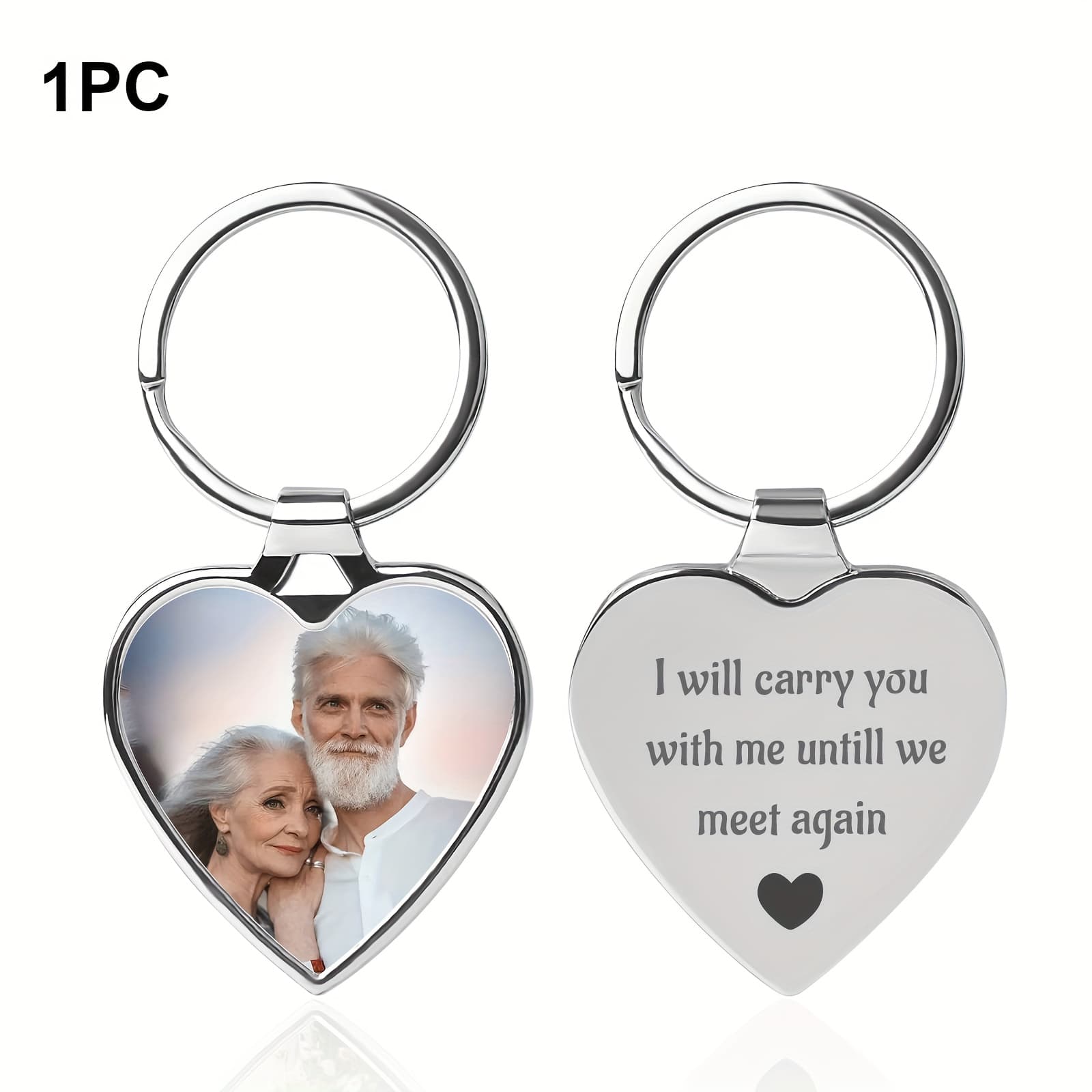 TEMU Personalized Memorial Keychains Featuring Images To , With Engraved Messages On The Reverse Side, Are Ideal For Relatives And Pets