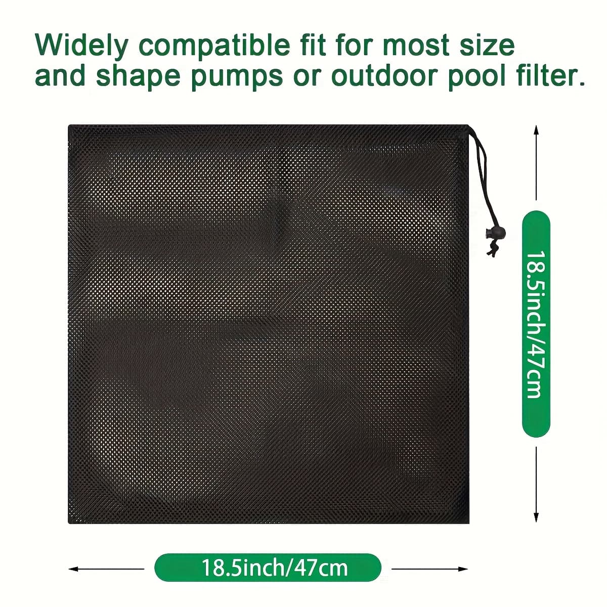 TEMU Large Black Pond Pump Filter Bag - Durable Fabric Mesh Barrier For Filtration, , Pond Filters