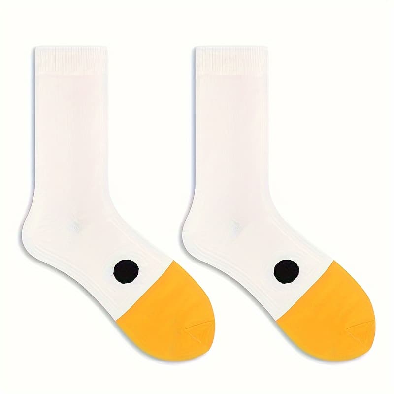 TEMU 1 Pair Of Goose Head Socks For Women Ins Hip-hop Trendy Socks Personalized Creative Interesting Socks Cartoon Cute Duck Mid-tube Socks Socks