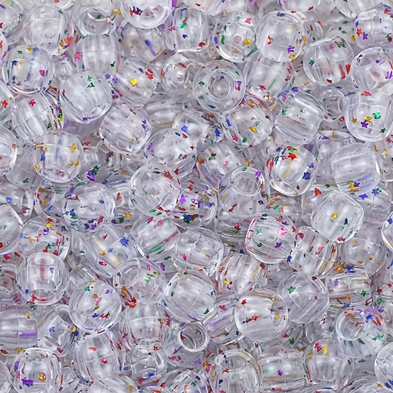 TEMU 300pcs 9mm Transparent Acrylic Round Loose Spacer Beads For Jewelry Making Bracelet Necklace Keychain Additions