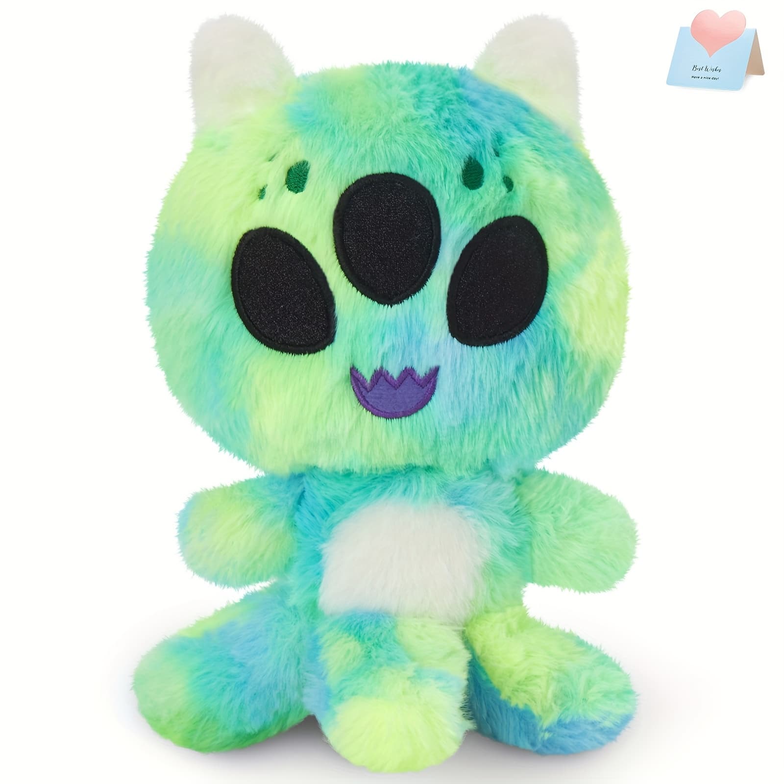 TEMU 8-inch Green Octopus Plush Toy - Soft Tie-dye Stuffed Doll Suitable For Kids, Space-themed Bedside Companion, Birthday Gift For &, Adorable Stuffed For Cuddling