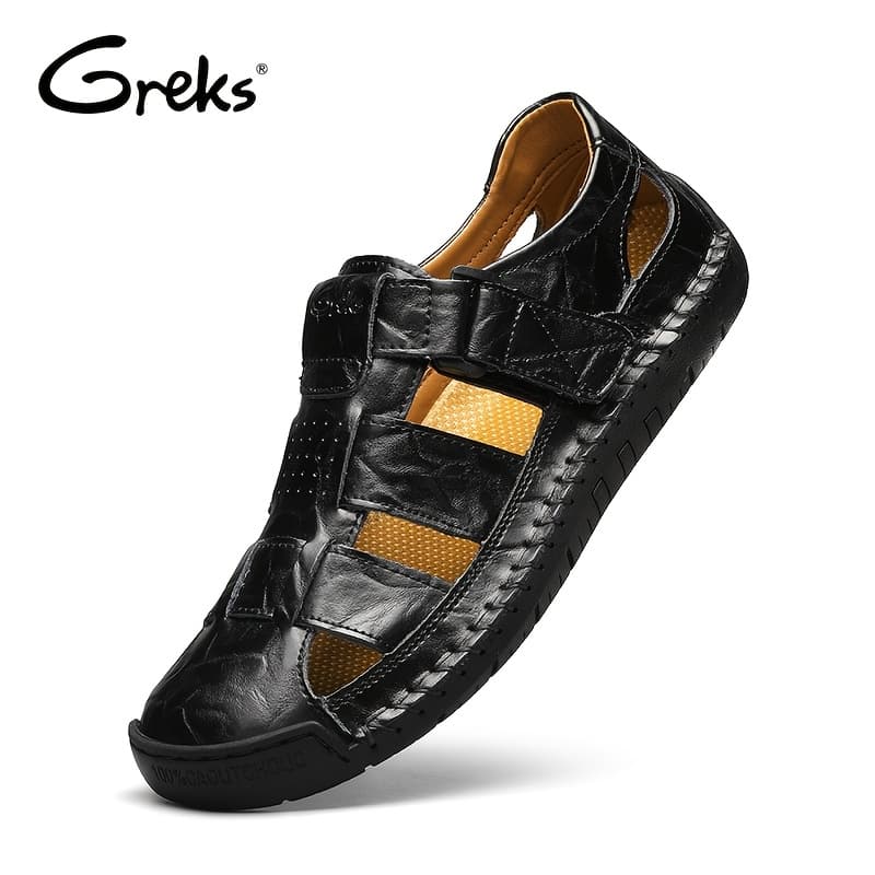 TEMU Greks Men' Sandals - Closed Toe Outdoor Fisherman Shoes, Breathable Summer Beach Loafers Anti-slip