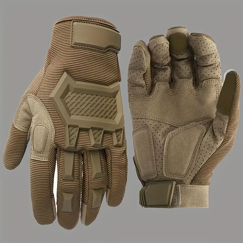 TEMU 1 Pair Double-layer Windproof Touchscreen Gloves - Full-finger Sports Gloves, Suitable For Cycling, Hiking, Hunting, And Driving - Breathable, Durable, Slip-resistant Camouflage Design