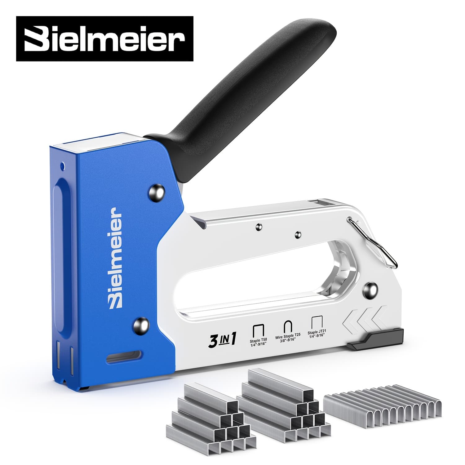 TEMU Bielmeier 3-in-1 Stapler Kit, Manual Stapler Compatible With T50, T25, , Includes 1500pcs , Ideal For Fixing Material, Carpentry, Upholstery, Furniture And Diy