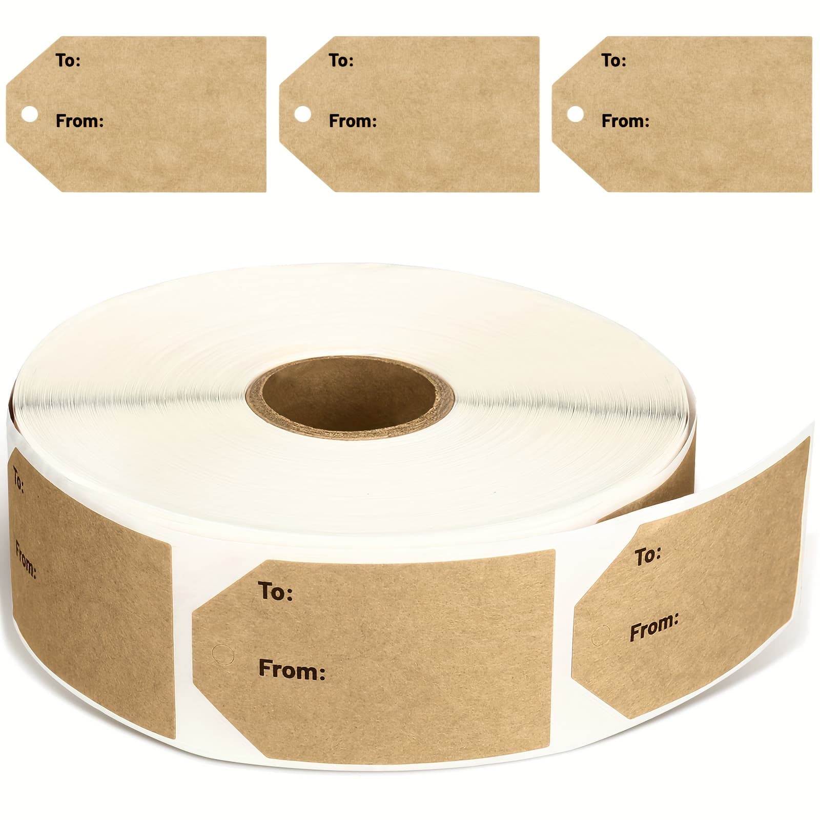 TEMU 800pcs Stickers 1.15" X 2" Tags Sticker Brown Holiday Present Stickers For Christmas Wedding Birthday Anniversaries Presents Packing And Sealing(rectangular)