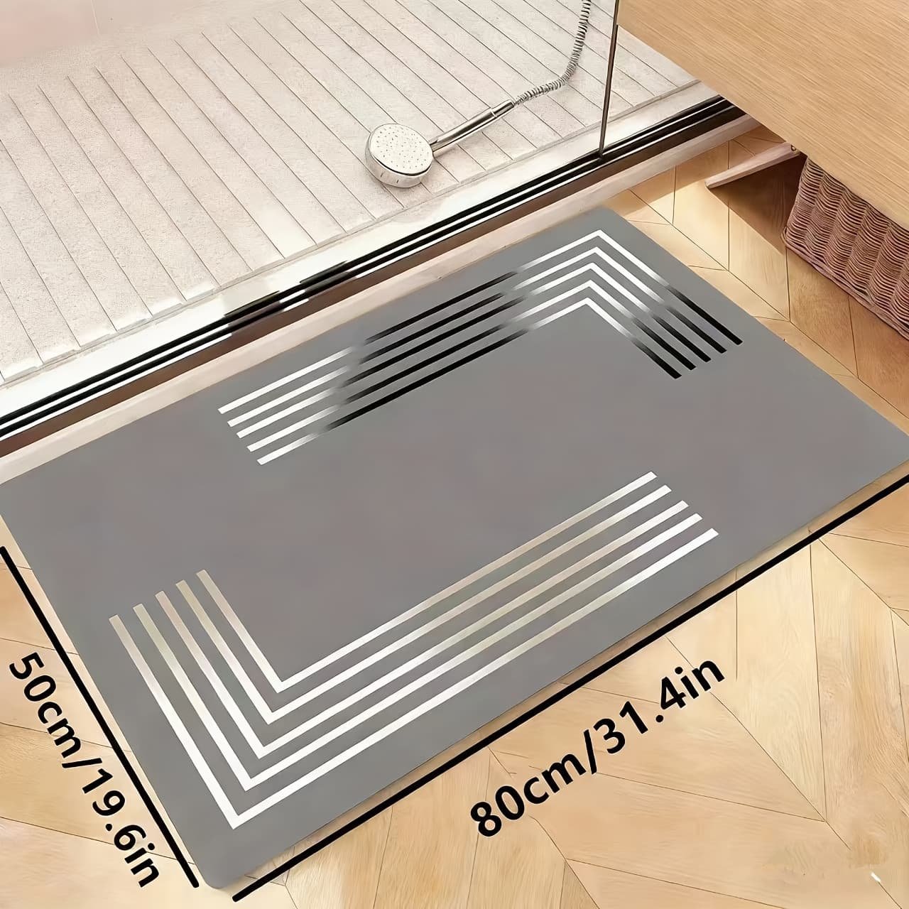 TEMU Fast-drying, Non-slip Diatomaceous Earth Bath Mat | Plush And Cozy Bathroom Mat, Ideal For Use In Bathrooms, Showers, Laundry Areas, Bedrooms, , Entryway Mats, Kitchen Floors, And Rv Bathrooms