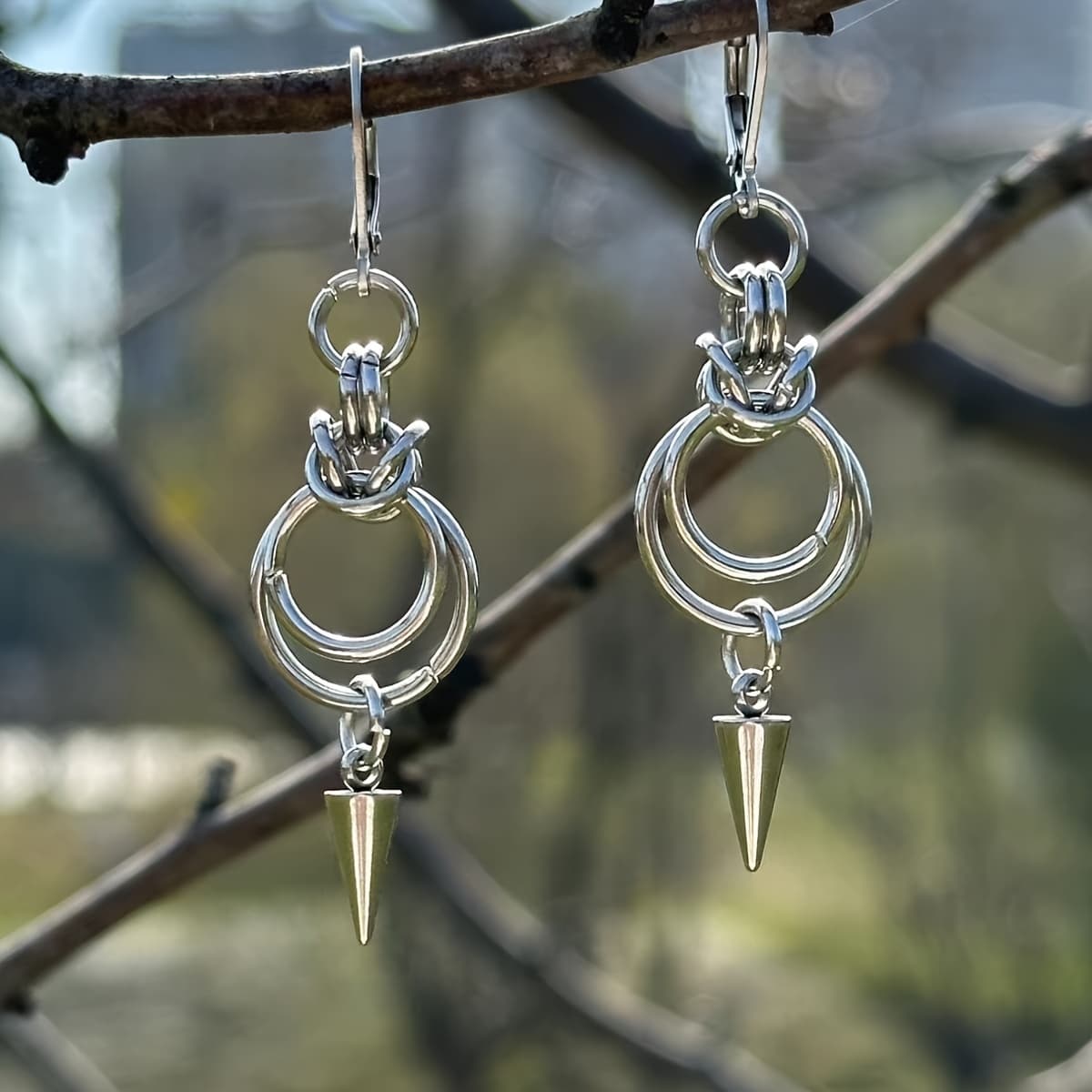 TEMU Y2k 304 304 304 Stainless Steel Ring Spike Earrings Gift Wrap