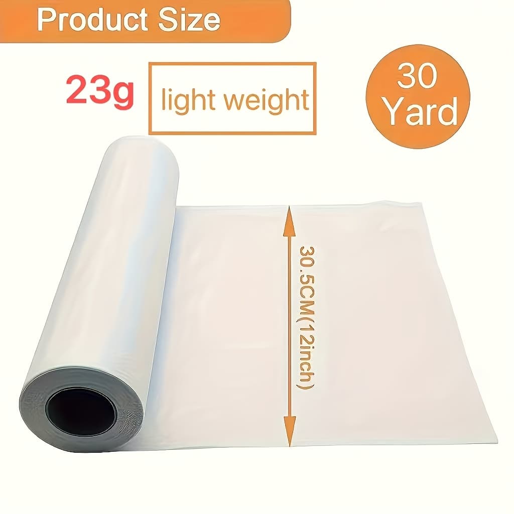TEMU 1pc Lightweight Acrylic Fusible Webbing, 30cm X 14m - Easy To Trim, Ideal For Crafts, Sewing Projects, And Home Decor, | Lightweight Fabric | Easytotrim Fabric