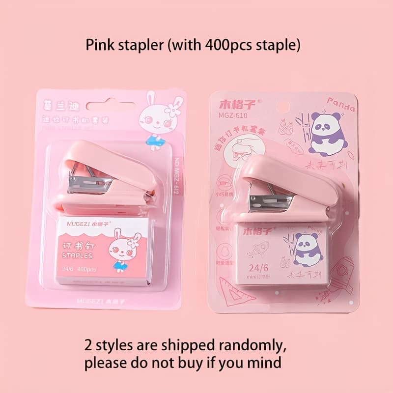 TEMU Morandi Mini Stapler Student Cute Small Stapler Office Supplies Handheld Stapler Set