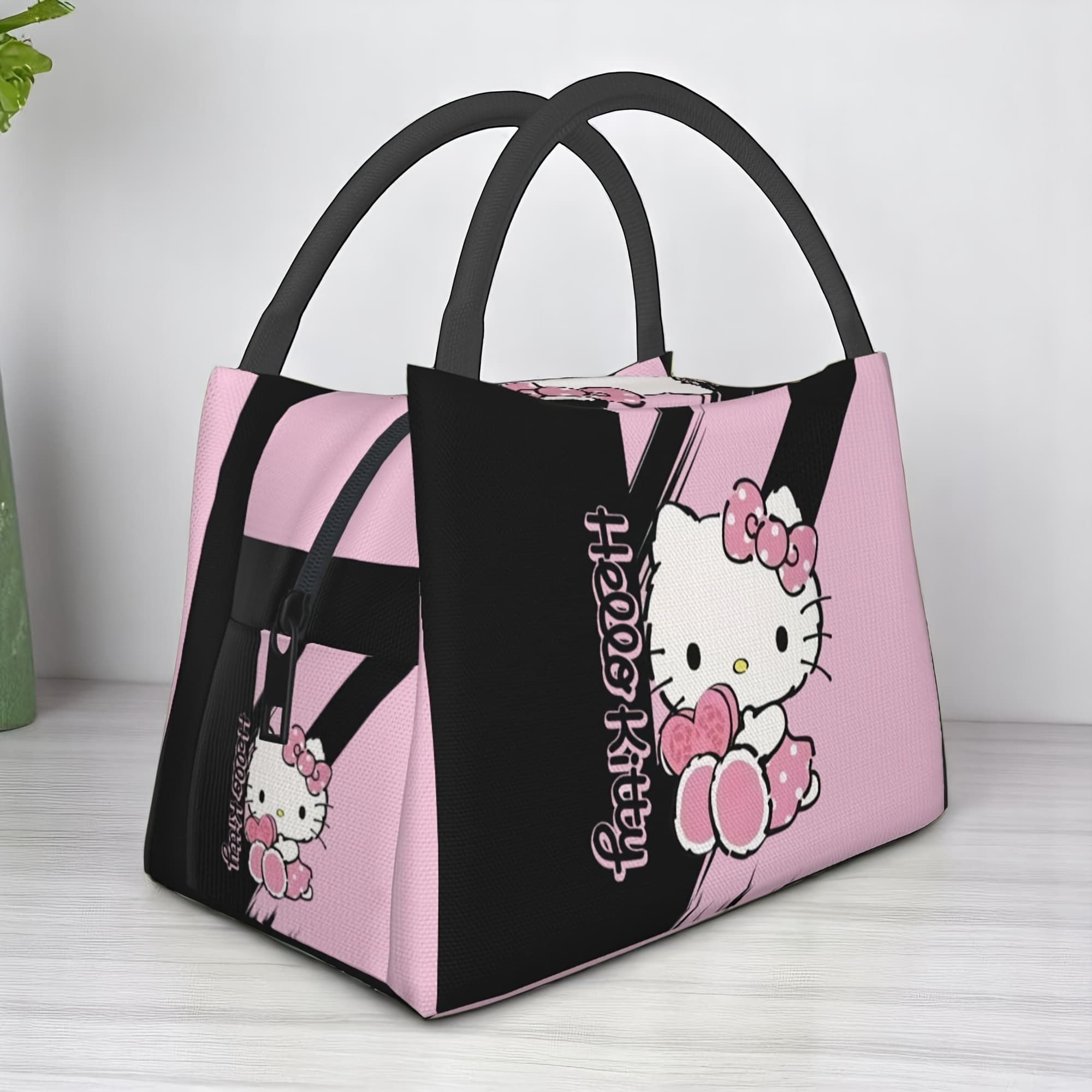 TEMU -black Hellokitty Fashionable Lunch Bag For Women, Thermal Insulated Lunch Box, Spacious & Leakproof, Reusable Cooler Tote For Daily Use, Non-food Contact