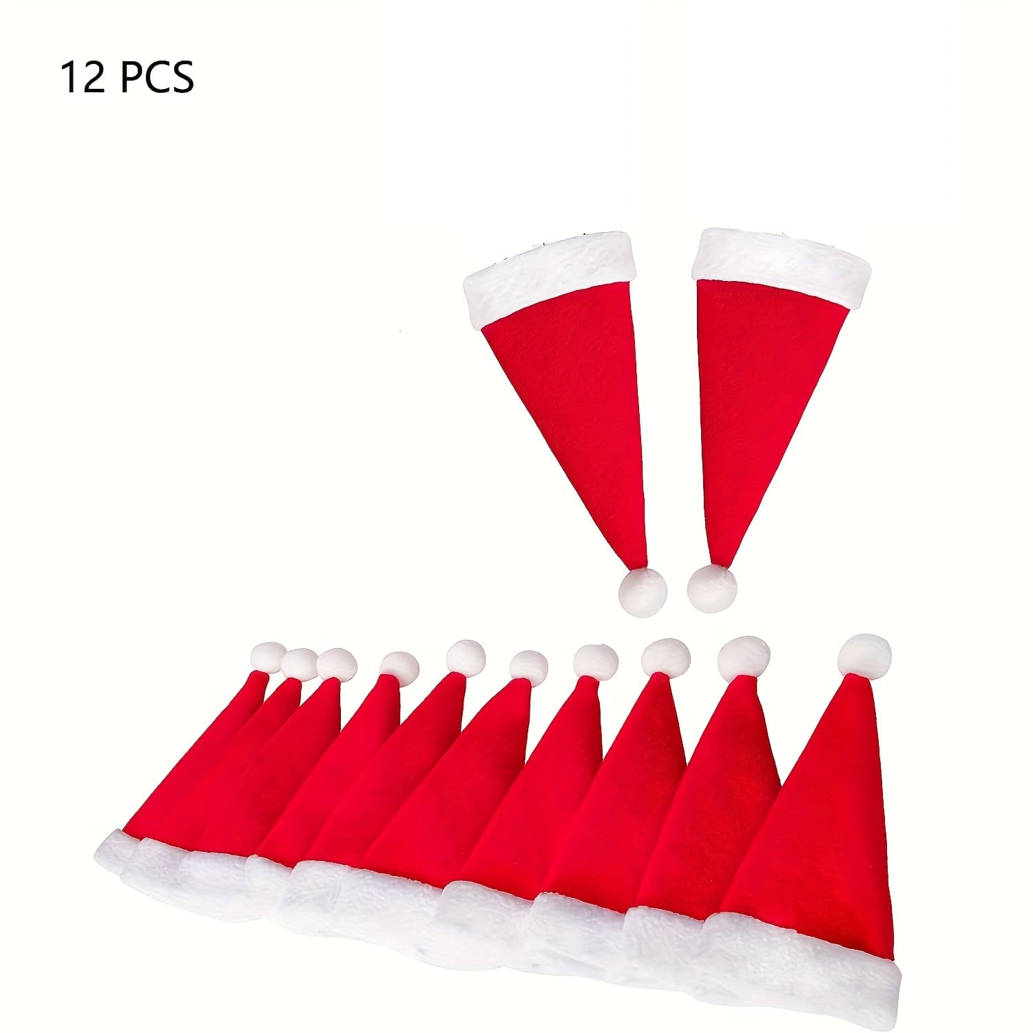 TEMU 12pcs Mini Red Santa Hats,christmas Hat For Crafts Small Santa Hats For Xmas Party Table Dinner Decorations