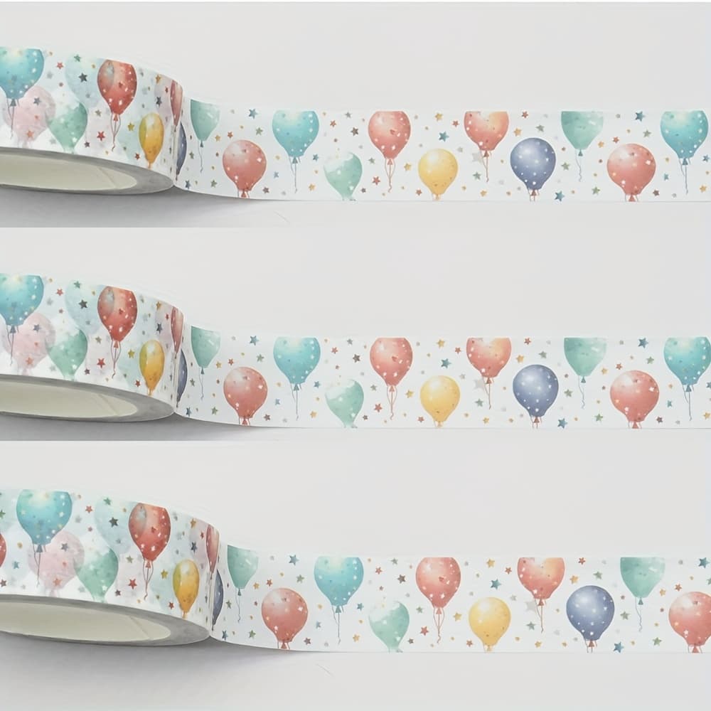 TEMU 1pc 15mm*10m Balloon, Star Covering And Paper Tape, Suitable For Stationery, Diy Crafts, Gift Packaging, Diary