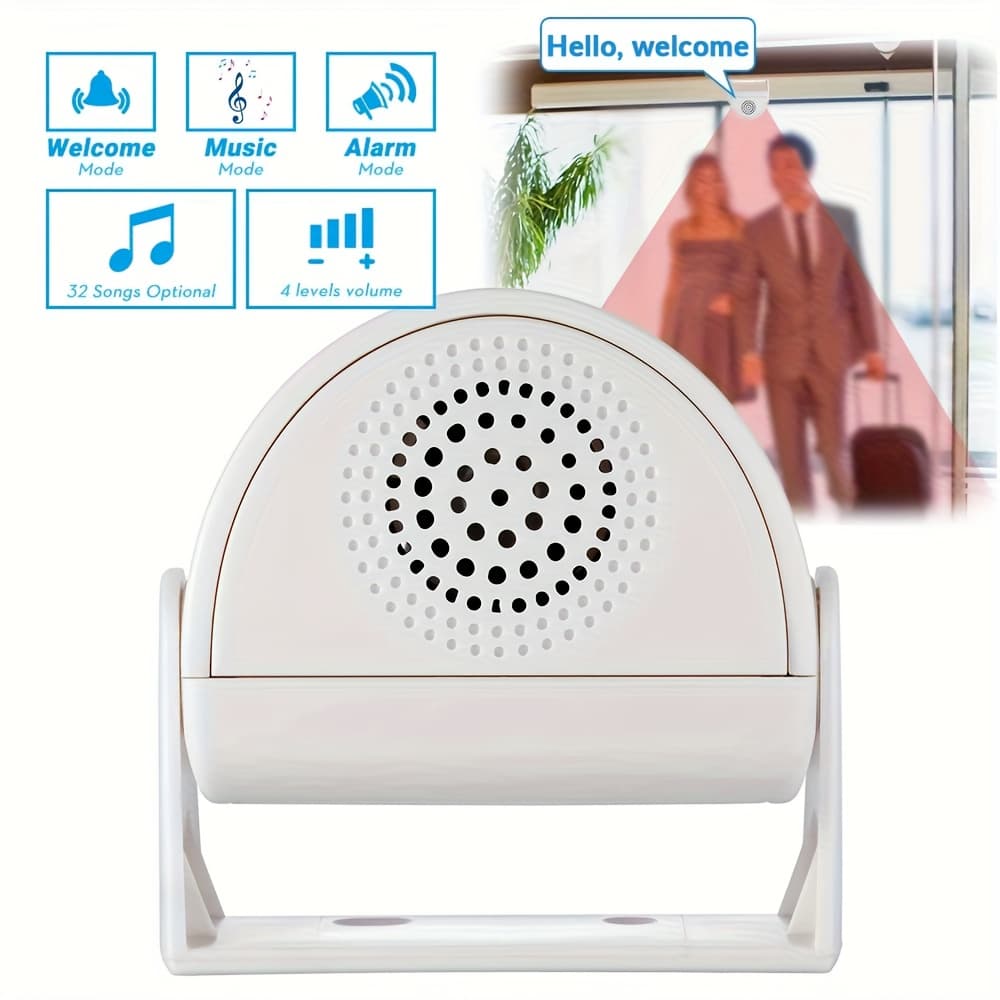 TEMU Infrared Motion Sensor, Music Alarm, Used In Doorbell, Jingle Doorbell Alarm Anti-theft, Suitable For Home Shop Welcome