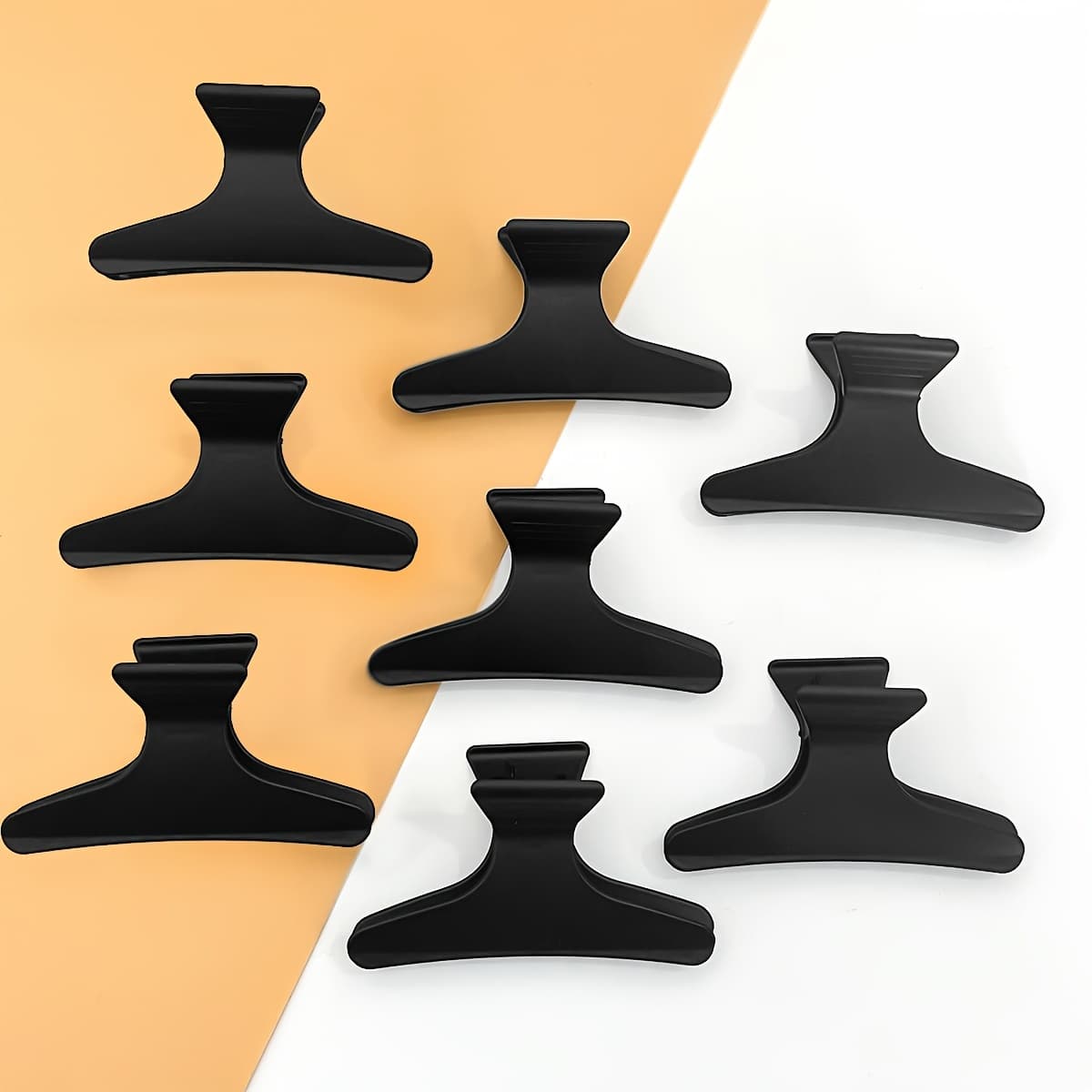 TEMU Hair Clips For Styling Sectioning 8 Pack Black Clamps Hair Claw Clips Hair Clips For Styling, Sectioning, Cutting And Coloring